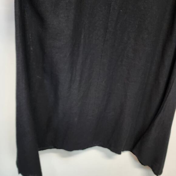 For Cynthia Black Linen Blend Dress Size M Sleeveless Asymmetric Hem Coastal - Picture 6 of 12